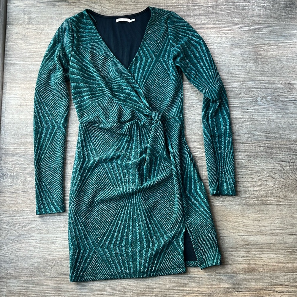 Aubrey Glitter Knit Mini Dress Size XS